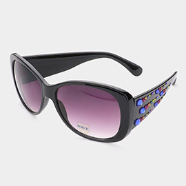 Crystal Embellished Oversized Sunglasses