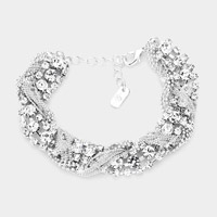 Tangled Chain Crystal Rhinestone Evening Bracelet