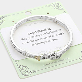 Angel Blessing Message Heart Stretch Bracelet