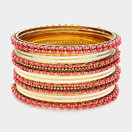 13PCS - Beaded Stack Bangle Bracelets