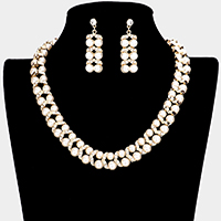 Pearl Crystal Collar Necklace