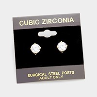 7 mm Round CZ stud earrings