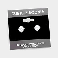 7 mm Round CZ stud earrings