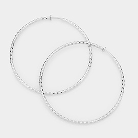 3 Inch Metal Hoop Clip On Earrings