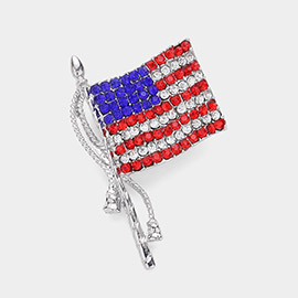 Stone Paved American USA Flag Pin Brooch