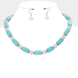 Bead Accented Turquoise Necklace