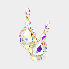Crystal Rhinestone Teardrop Evening Earrings