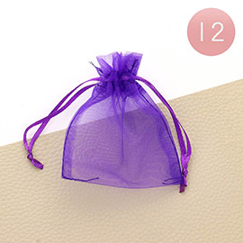 12PCS - 3 X 3.5 Ribboned Organza Gift Bags
