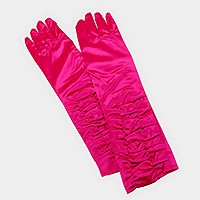 Dressy satin ruffle gloves