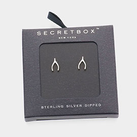 Secret Box _ Sterling Silver Dipped Wishbone Stud Earrings