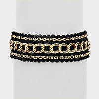 Metal chain knit bracelet
