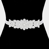 Bridal wedding crystal rhinestone sash ribbon belt / Headband