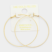 14K gold filled 6 cm metal Hypoallergenic hoop earrings