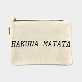 Hakuna Matata Message Cotton Canvas Eco Pouch Bag