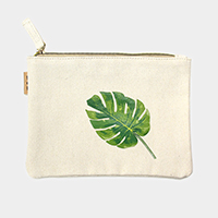 Leaf _ Cotton canvas eco pouch bag