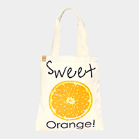 Orange _ Cotton canvas eco shopper bag