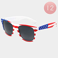 12PCS - American Flag Oversized Sunglasses
