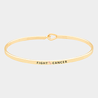 Fight Cancer _ Thin Metal Pink Ribbon Hook Bracelet