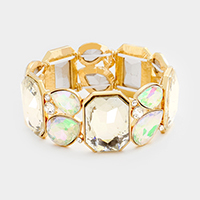 Marquise Crystal Glass Stretch Bracelet