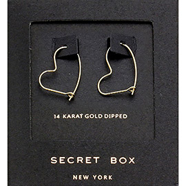 Secret Box _ 14K Gold Dipped Heart Hoop Earrings