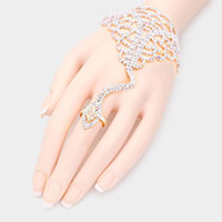 Marquise Crystal Rhinestone Net Hand Chain Bracelet