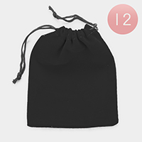 12PCS - Solid Velvet Drawstring Gift Bags