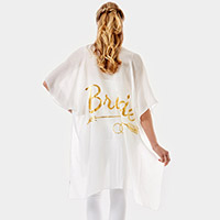 'Bride' Solid Lettering Cover Up Poncho