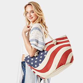 USA Flag Beach Tote Bag