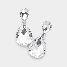 Crystal Double Teardrop Evening Earrings