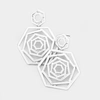 Hexagonal Metal Earrings