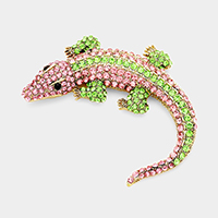Crystal Pave Crocodile/Alligator Pin Brooch