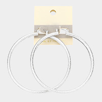 14K White Gold Filled Metal Hoop Pin Catch Earrings