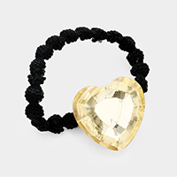 Crystal Heart Accented Stretch  Hair Band