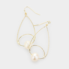 Pearl Teardrop Hoop Earrings