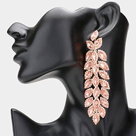 Oversized Crystal Rhinestone Marquise Evening Earrings