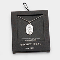 Secret Box _ Sterling Silver Dipped St. Joan Of Arc Pendant Necklace
