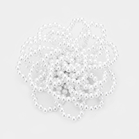 Tiny Pearl Cluster Floral Brooch