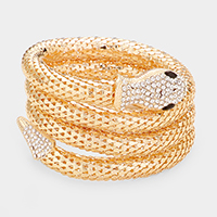 Crystal Embellished Snake Metal Bracelet