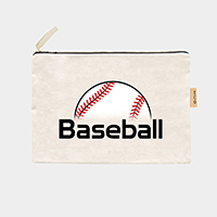 'Baseball'Cotton Canvas Eco Pouch Bag
