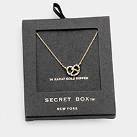 Secret Box _ 14K Gold Dipped Pretzel Pendant Necklace