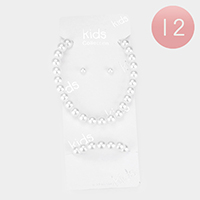 12PCS - Faux Pearl Necklace Sets