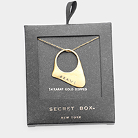 Secret Box _ 14K Gold Dipped 'Brave' Pendant Necklace