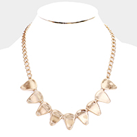 Crushed Triangle Metal Chain Necklace