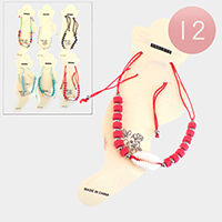 12PCS - Puka Shell Colorful Beaded Anklets