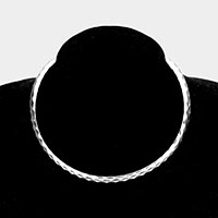Textured Metal Open Choker Necklace