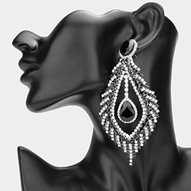 Glass Crystal Rhinestone Drop Evening Earrings