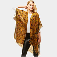 Snake print Cover Up Poncho