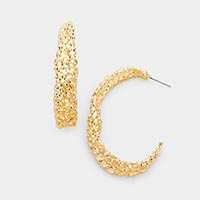 Textured Open Circle Earrings