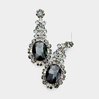 Crystal Rhinestone Pave Drop Evening Earrings 
