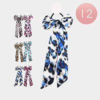 12PCS - Leopard Bow Hair Bands